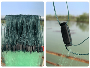 商業用手作り折りたたみ釣りギルネットダブルモノフィラメントナイロントランメルメッシュレイクリバーキャスティングPAサバイバル - Product Image 4