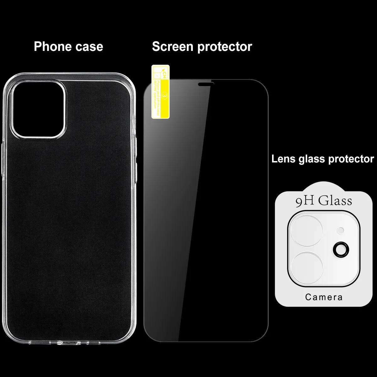 Emballage 3 en 1 Protecteur d'écran pour objectif de caméra Protecteur d'écran avec téléphone Designers personnalisés Coque de téléphone portable pour Iphone 13 14 15