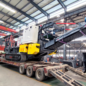 Trituradora montada en pista, trituradora de mandíbula, cono e impacto, planta trituradora de piedra, Trituradora móvil sobre orugas con pantalla vibratoria para mineral de roca - Product Image 1