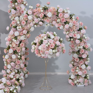 Arche de fleurs en soie pour mariage, arrangement d'arche de mariage artificielle avec structure métallique, décoration d'événements - Product Image 4