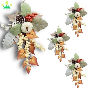 Fagola di foglia d'acero artificiale ramo di zucca con bacche di <span class=keywords><strong>fiori</strong></span> per la festa del ringraziamento autunnale per la festa della casa decorazione della porta d'ingresso del Festival - Product Image 4