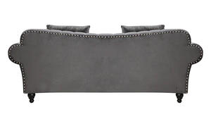 Nút gỗ rắn chần chesterfield sofa đặt nhung 3 + 2 + cánh tay ghế màu xám đồ nội thất nhà Thanh Lịch Chân giường phòng khách văn phòng - Product Image 5