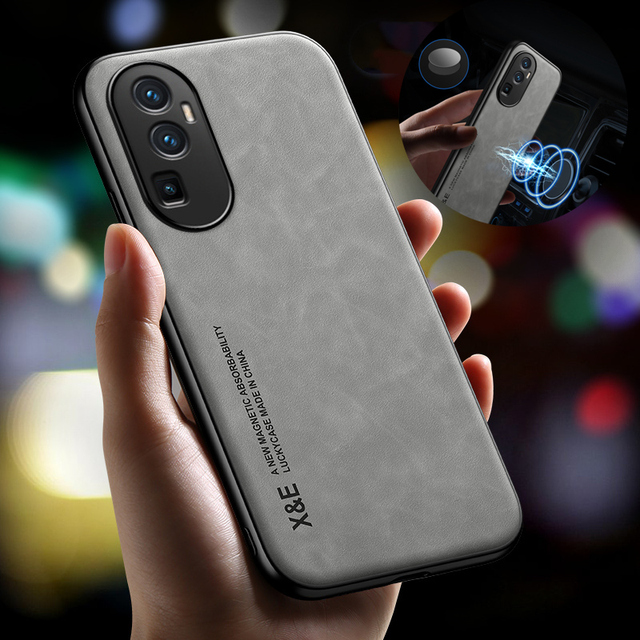 For Reno 10 Pro Plus Case Leather Car Magnetic Holder Phone Cover for OPPO Reno10 Pro+ Plus 8T 8 5G Soft Frame Protect Coque