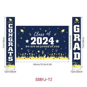 Wholesale 2024 Custom Graduation Party Banners Graduation Party Supplies Congrats Grad Banner Graduation Backdrop