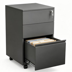 Modern Slim 3 <strong>Drawer</strong> Mobile Pedestal Under Desk Metal Filing Cabinet with Wheels Customizable <strong>Office</strong> Steel <strong>Drawer</strong> <strong>Unit</strong> - Product Image 1