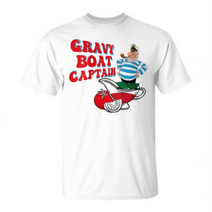 Camiseta Gravy Boat Captain Thanksgiving para adultos, unisex, con cuello redondo - Product Image 2