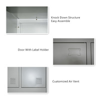 Armoire à 2 portes en acier gris clair durable Armoire métallique au design moderne pour atelier de bureau à domicile réglable pour vêtements