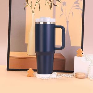 Insulated <b>Travel</b> Car H2.0 <b>Handle</b> Tumbler 40oz <b>Mug</b> Lid Straw Anti-Slip OEM ODM Custom Logo - Product Image 2