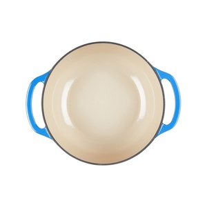 Cocotte en fonte émaillée bleue de qualité supérieure, design à double anse, pot à pain profond, pot à ragoût, ustensiles de cuisine, incontournable de la cuisine - Product Image 6