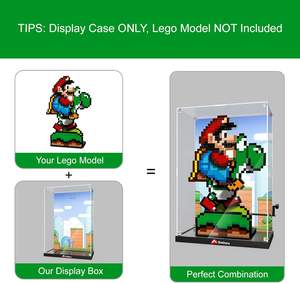 Vitrine en acrylique Super Mario <span class=keywords><strong>World</strong></span> Mario Yoshi Playst 71438, base en plaque acrylique transparente, fond peint HD - Product Image 3