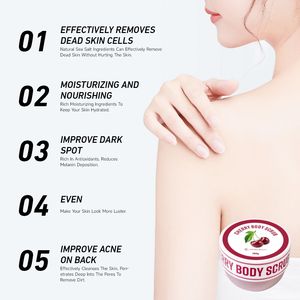 Gommage exfoliant pour le visage et le corps à la cerise et à la vanille biologique naturelle JMFREE avec logo personnalisé, éclaircissant et illuminant pour tous les types de peau - Product Image 6