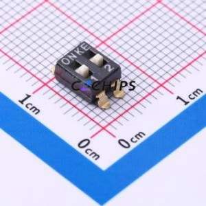DSIC02LSGER DIP Switch SMD-4P,5.1x6mm Switch Flat Toggle, Raised Type Single Pole Single Throw 2 Gull Wing Type - Product Image 1