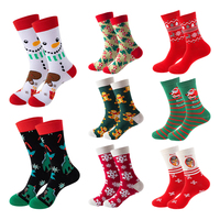 Nouveau design personnalisé chaussettes de noël automne et hiver tube chaussettes de noël unisexe mignon dessin animé coton chaussettes de noël