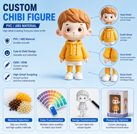 Figurine 3D personnalisée en PVC, mignon personnage de dessin animé garçon, mini-poupée de collection, jouet artistique peint à la main pour boîte surprise et cadeau