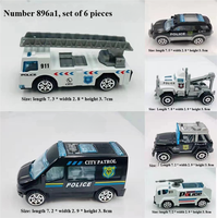 Fengqi Mini Coche de Policía y Ambulancia Todoterreno de Rueda Libre Mixta, Juguetes de Aleación Fundida a Presión, Escala 1:55, Serie A1 para Niños