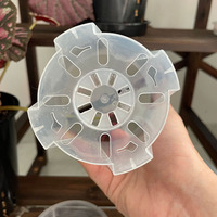Pot de fleurs traditionnel en PP transparent respirant et robuste de 4 pouces avec soucoupe, capacité de 0,4 L pour orchidée