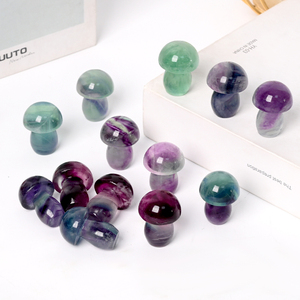 Artesanías de Cristal Natural Talladas a Mano, Hongo de Fluorita Arcoíris, Piedra Curativa, Esculturas y Figuras para Decoración del Hogar - Product Image 4
