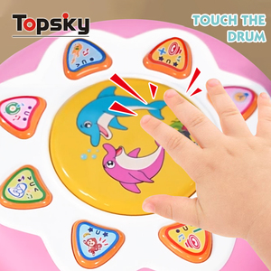 Popular educación temprana plástico Musical luz Fidget juguete <span class=keywords><strong>para</strong></span> niños electrónico océano giratorio bebés teclado instrumento bebé juguete - Product Image 4