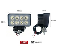 Mini Lámpara LED Cuadrada de 18W, 10-80V DC, Resistente al Agua, para Trabajo Pesado, Construcción, Vehículos Todoterreno