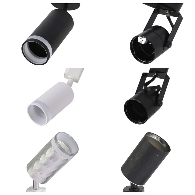 Adjustable White Black Ceiling Spotlight Led Track Housing for GU5.3 GU10 MR16 Led Track Light Head Module