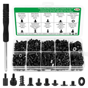 Screws Set Metric Fine Thread Carbon Steel Sink Head Grade 8.8 For Desktop Computer Case Hard Drive Motherboard Fan Power Supply - Product Image 5