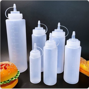 Bouteilles en plastique de qualité alimentaire de 8 oz, 16 oz, 32 oz à large ouverture pour vinaigrette, ketchup, condiments, sauces, eau, huile – Bouteilles souples à presser - Product Image 3