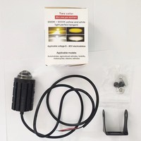 Feux LED TCYATO pour moto, mini phare de position, 12-80V universel, lumière jaune et blanche bicolore, accessoires