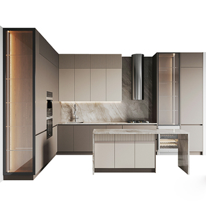 Set di Mobili da <span class=keywords><strong>Cucina</strong></span> Moderni e di Lusso in Alluminio Grigio e PVC, Pronti per il Montaggio - Product Image 6