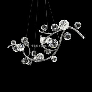 Retro Boomtak Kristallen Bol Kroonluchter Unieke Onregelmatige Gouden Plafond Hanglamp Voor Woonkamer Slaapkamer Bar - Product Image 6