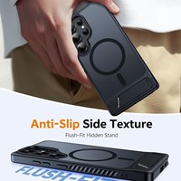 Coque de téléphone antichoc intégrale avec anneau magnétique et béquille, effet mat, pour Samsung Galaxy S26 Ultra, S26 Plus, S25 Ultra