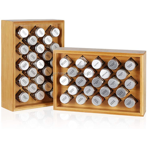 OFFERTA SPECIALE Organizzatore per <span class=keywords><strong>Spezie</strong></span> in Bambù, <span class=keywords><strong>Porta</strong></span> <span class=keywords><strong>Spezie</strong></span> ed Erbe con 23 Barattoli in <span class=keywords><strong>Vetro</strong></span> - Product Image 2