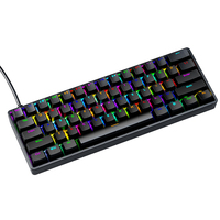 AK61 Wired Keyboard 22 Lighting Modes ABS Lightweight Keycap 61 Layout Save Space Full-Key No Conflict Blue/Red Shaft Ergonomic