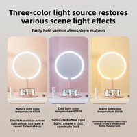 Miroir de Maquillage LED Intelligent HD avec Lumière d'Appoint et Boîte de Rangement pour Dortoir, Maison, Salon, Bureau et Coiffeuse