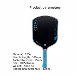 Raquette de pickleball professionnelle en fibre de carbone T700 de 16 mm avec poignée antidérapante en PU, surface en carbone texturée, 230 g, personnalisation OEM disponible - Product Image 3