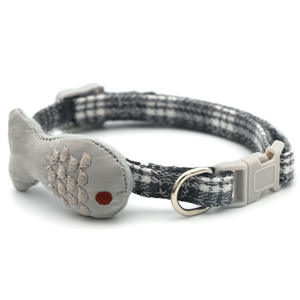 Huisdieraccessoires leverancier honden buitenwandelingen halsband kat vis ruit <span class=keywords><strong>cartoon</strong></span> stof halsband alle seizoenen - Product Image 4