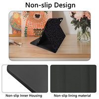 Coque noire antichoc antidérapante à imprimé léopard avec fente pour stylet et support rabattable pour iPad 10e génération 10.9 2022/A16 11e génération 2025
