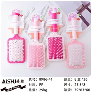 Brosse à cheveux avec miroir, poils en nylon, plastique, pour coiffure à domicile, grande taille 15-20 cm - Product Image 3