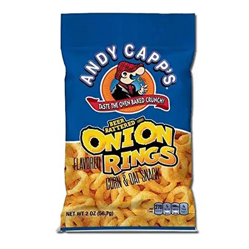 Пивные кольца с луком Andy Capp, запеченные снэки из овса и кукурузы, 2 унции (12 пакетов)