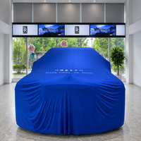 Housse de présentation de voiture en satin à haute élasticité, taille personnalisée, avec logo de marque, pour vente en gros