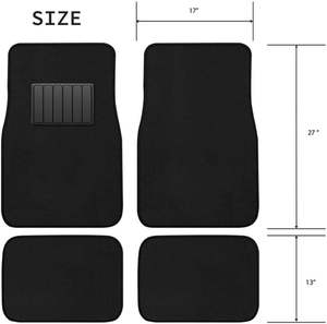 Alfombrillas de coche de alfombra negra de 4 piezas Premium con almohadilla de talón de vinilo para Conductor, pasajero y alfombrillas de vehículo Premium de piso trasero - Product Image 3
