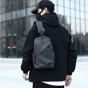Men's Crossbody <b>Bag</b> Oxford Cloth Waterproof Chest <b>Bag</b> For Everyday Use Spring 2025 Gray <b>Black</b> Blue - Product Image 2