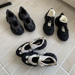 Trendy Korean Girls' Platform Sneakers, Niche Color-<b>block</b>, Thick Sole Heightening, Velcro Closure, Daily Casual Single Shoes - Product Image 2