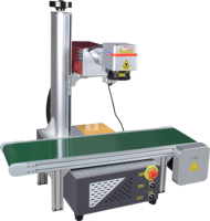 Machine de marquage visuel laser UV 10W personnalisée CRS, refroidie par eau, haute sécurité, contrôle CNC en temps réel, avec convoyeur intégré