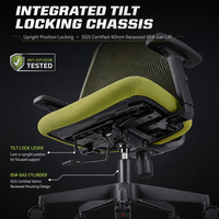 Chaise de bureau ergonomique à dossier moyen en maille, chaise de travail avec appui-tête 2D, mousse de densité 40, chaises pivotantes pour bureau à domicile