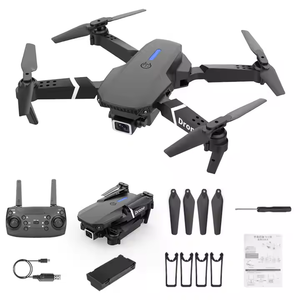 Drone E88 4K à double <span class=keywords><strong>caméra</strong></span> <span class=keywords><strong>avec</strong></span> télécommande, mini quadricoptère FPV pliable, <span class=keywords><strong>hélicoptère</strong></span> RC portable, cadeau pour enfants - Product Image 1