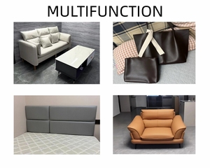 Tessuto blu scuro del cuoio del Faux dal cortile, tessuto marino del vinile per l'artigianato, tessuto molle della tappezzeria - Product Image 6