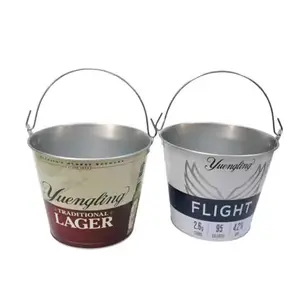 China Factory Custom ice bucket Metal Tin Beer Bucket With Handle Galvanized Ice Bucket