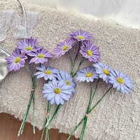 Fleur artificielle réaliste en film, type chrysanthème d'été et marguerite, pour décoration de maison, salon, art floral et arrangement de scène de mariage