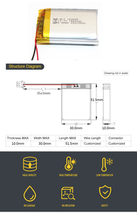 3.7V WLY 충전식 lipo 배터리 103048 1500mah 리튬 이온 배터리 휴대 전화 powerbank - Product Image 6