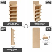 Exhibidor de Madera de 5 Niveles Personalizado para Tienda de Juguetes, Estante de Madera para Piso, Fácil de Montar, Exhibidor Personalizado para Minoristas, Certificado FSC